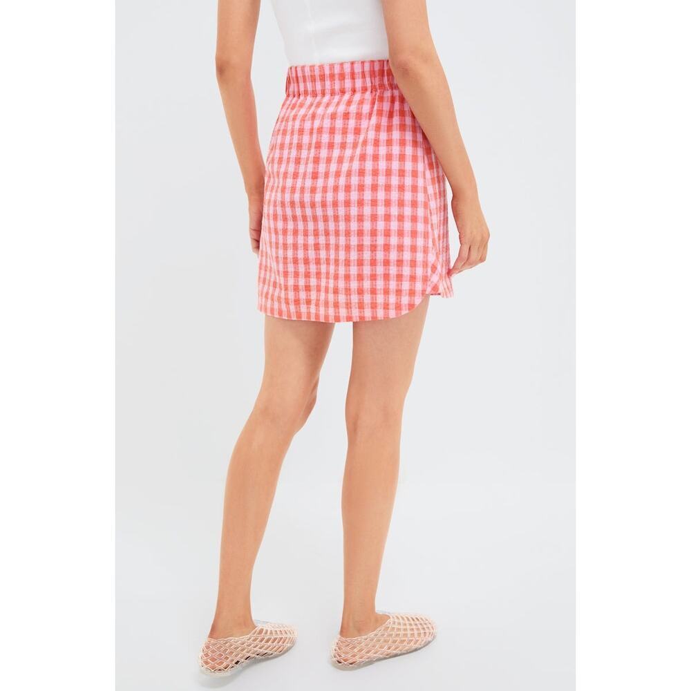 TUCKERNUCK Orange and Pink Seersucker Frankie Mini Skirt Size M NWT - Picture 2 of 8
